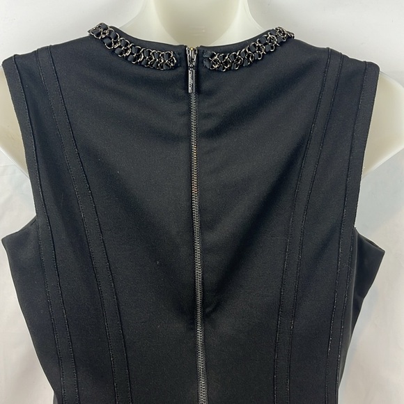 Karl Lagerfeld Paris Sleeveless Black A-Line Dress with Chain‎ Detail Size 4 - Picture 7 of 12